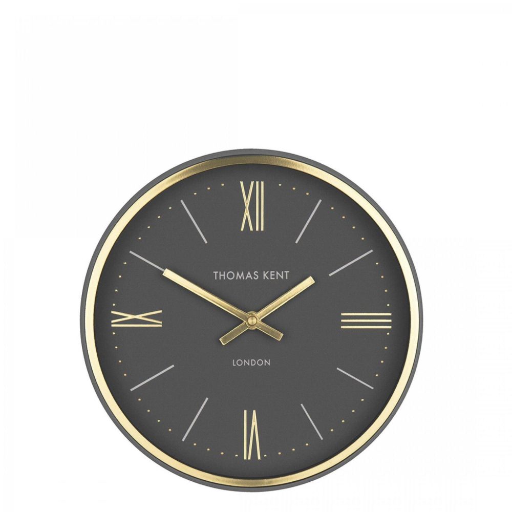 Art Marketing 10" Hampton Wall Clock Charcoal - Fellini Home Ltd