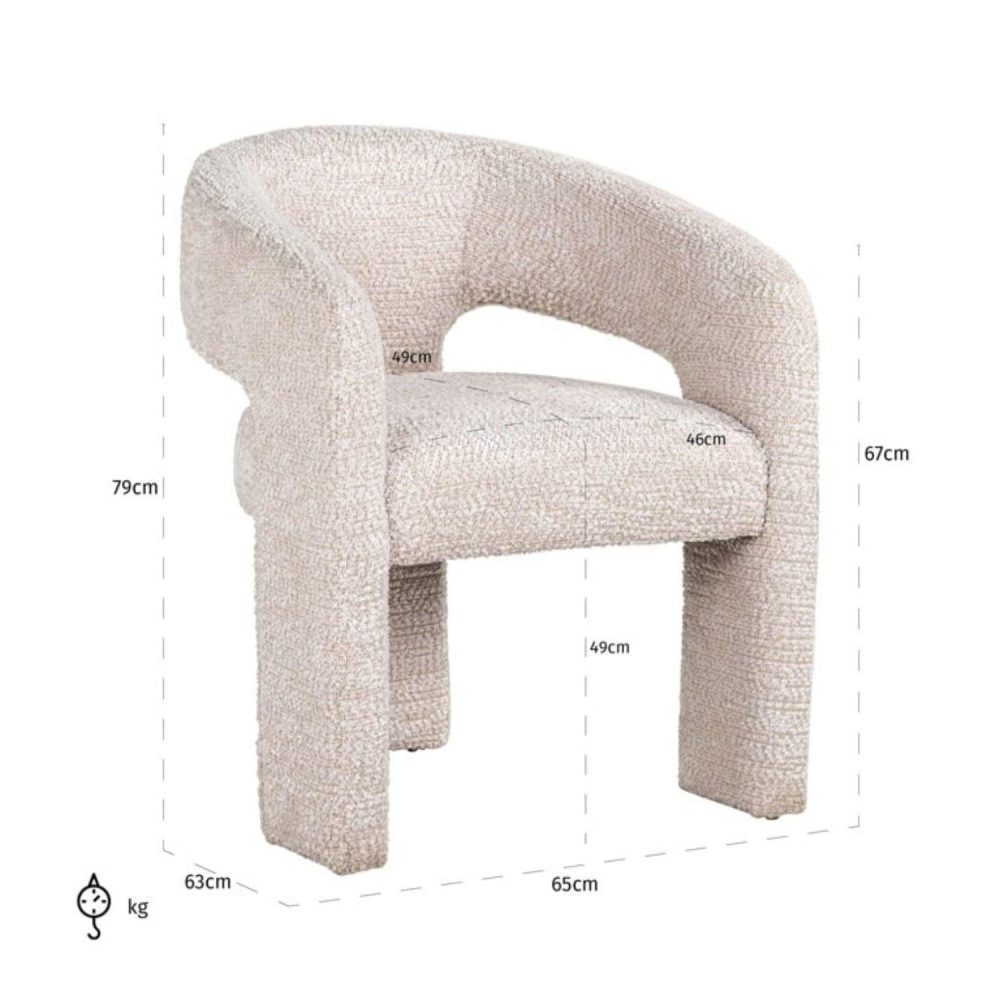 Richmond Interiors Belle Chair Lovely Cream S4733 FR - Fellini Home Ltd