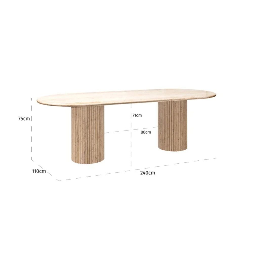 Richmond Interiors La Cantera Dining Table Oval 240 - 7668 - Fellini Home Ltd