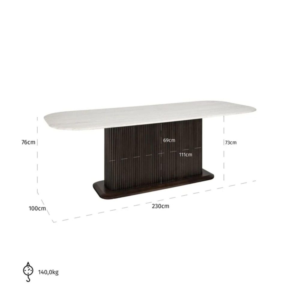 Richmond Interiors Mayfield 230cm Dining Table 7772 - Fellini Home Ltd