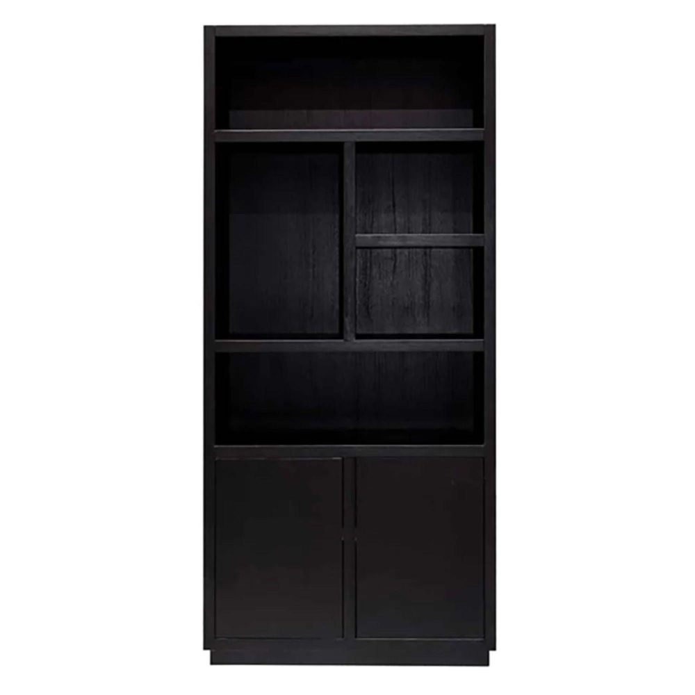 Richmond Interiors Oakura 2 Doors Left Split Brown Bookcase 6515 - Fellini Home Ltd