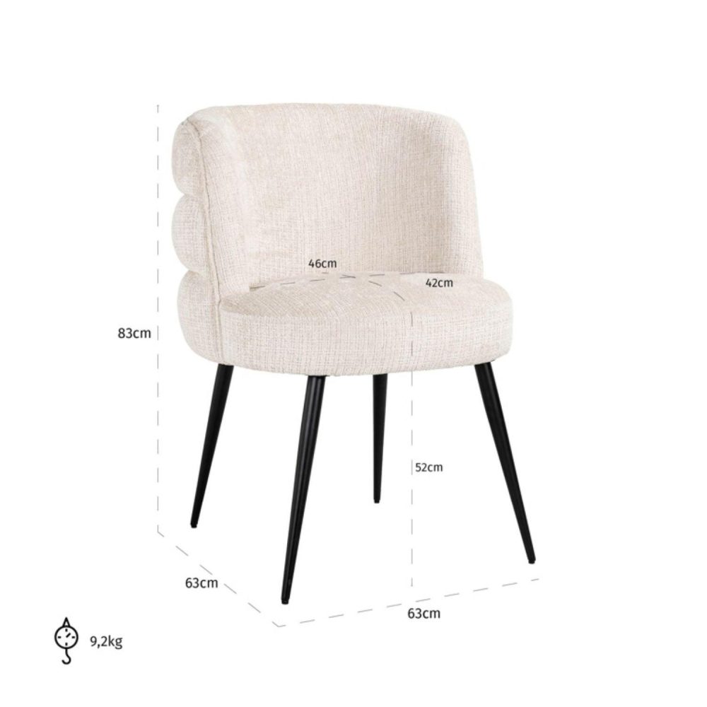 Richmond Interiors Stella Chair Beige Chenille S4745 FR - Fellini Home Ltd